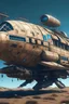 Placeholder: give me a rustic spaceship that flies to take off into space