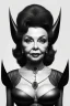 Placeholder: Joan Collins as evil queen in black leather, leather, busty, cleavage, angry, stern look. character design by cory loftis, fenghua zhong, ryohei hase, ismail inceoglu and ruan jia. unreal engine 5, artistic lighting, highly detailed, photorealistic, fantasy