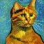 Placeholder: Portrait of a cat by Van Gogh