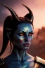 Placeholder: Female Tiefling warrior, demon horns, demon tail, ominous, facepaint, dnd character portrait, waist up portrait, intricate, oil on canvas, masterpiece, expert, insanely detailed, 4k resolution, retroanime style, cute big circular reflective eyes, cinematic smooth, intricate detail , soft smooth lighting, soft pastel colors, painted Renaissance style