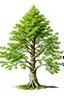 Placeholder: Ohio Buckeye tree, painted illustration on a white background