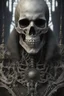 Placeholder: 8k , realistic gotic face of half man, half skeleton, highly detailed