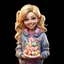 Placeholder: candy girl teenager, 3d, smiling, blonde hair, cartoon