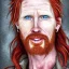 Placeholder: Portrait of Courtney Gains as a ruggedly handsome but joyful roguish pirate, charismatic, attractive male, masculine, perfect, precisely detailed, lightly freckled face, meticulously detailed multi-hued ginger carrot colored cherry fire red hair; Malachai of the corn; fantasy, intricate, elegant, highly detailed, digital painting, artstation, concept art, matte, sharp focus, illustration, art by artgerm and greg rutkowski and alphonse mucha