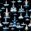 Placeholder: Create a scene where 16 fountains in a small sea shoot water jets in the shape of a love symbol, creating beautiful splashes in the water.