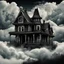 Placeholder: Haunted house among the clouds.