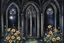 Placeholder: night, flowers, gothic influence, watercolor paintings