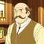 Placeholder: A fat balding Italian man with mustache in a tavern anime