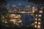 Placeholder: view of city,biophilic,tree,wood,building,sea,night,coast,amorph building