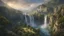 Placeholder: a big waterfall falling close to a medieval city at the end of a steep, narrow, 3.000 feet tall ravine. a masterpiece, fantasy concept art, dynamic lighting, hyperdetailed, intricately detailed, deep color, Unreal Engine, volumetric lighting, Epic cinematic brilliant stunning intricate meticulously detailed dramatic atmospheric maximalist digital matte painting