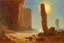 Placeholder: sunny day, planet in the sky, rocks, cliffs, sci-fi, friedrich eckenfelder impressionism paintings