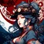 Placeholder: beautiful steampunk huge girl, hyper detailed, hyperdetailed, intricately detailed, illustration by _Katsushika Hokusai_ _Yoji Shinkawa_, guts, soft smooth lighting, intricate, wildflower, darkblue tones, background liquid,soft pastel colors, red tones, nice, darkred tones, high lighting,