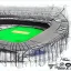 Placeholder: Angel backside cricket stadium sketch