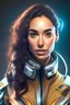 Placeholder: female sci fi pilot portrait wearing a flight suit mix of abella danger and megan fox