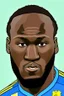 Placeholder: Romelu Lukaku Belgian football player ,cartoon 2d