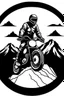 Placeholder: moutain,biker clip art simple two,tone