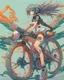 Placeholder: Anime design on a bike