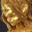 Placeholder: hitomi tanaka, highly realistic, highly detailed, golden statue