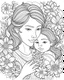 Placeholder: mothers Day coloring page,no flowers and background