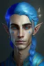 Placeholder: A portrait of a noble male Elf, a bit feminine, Blue hair,