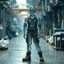 Placeholder: an very sad transparent glas man with legs and shoes, working clothes, in a factory, nobody cares about the empty glas, that is why he is so sad :( , he had worked 30 years in the factory and never had a salary increase, tears in his eyes