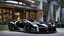 Placeholder: Bugatti 57SC Atlantic Black MANSORY Fused with Lamborghini Veneno, Super Detailed, desktop wallpaper, 4K, Rear view, in a dealership