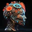 Placeholder: 3D rendering of Expressively detailed and intricate of a hyperrealistic “neon steampunk head”: side view, scientific, single object, vivid colour, coral, fungi, black background, shamanism, cosmic fractals, octane render, 8k post-production, detailled metalic bones, dendritic, artstation: award-winning: professional portrait: atmospheric: commanding: fantastical: clarity: 16k: ultra quality: striking: brilliance: stunning colors: amazing depth
