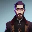 Placeholder: Portrait of a 30 year old warlock like Jake Gyllenhaal,Gandalf Sherlock Holmes and Mary Poppins