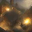 Placeholder: Rooftop medium view of a Giant Paladin casting a shield spell covering a Home, 8k resolution, high-quality, fine-detail, detailed matte, volumetric lighting, illustration, greg rutowski,