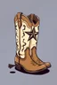 Placeholder: a pair of cowgirl boots with a large star on the side. Vector illustration