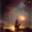 Placeholder: Rembrandt, stars, planets, ships, space