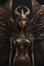 Placeholder: Facing front Monster Demon Wings Full body front glistening oiled shiny, intricate, Exquisite details and textures, highly detailed,photography, sharp focus, tribal background,photography 8k