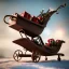 Placeholder: steampunk sleigh filled with christmas presents, 4k, highly detailed, cinematic, ultra photorealistic, ultra realistic, volumetric lighting