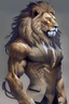 Placeholder: Generate a visually striking and highly detailed image of a powerful and muscular lion wearing a traditional Japanese suit. The lion should have the body of a well-built human, but with the head of a fierce and aggressive lion. The image should convey strength, elegance, and a fusion of human and animal characteristics. Please ensure the following specifications are met: Quality: Produce a super high-quality image with exceptional details, capturing the intricacies of the lion's physique