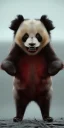 Placeholder: Demonic panda with fangs and scary in hell