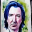 Placeholder: high-quality, fine-detail close-up watercolor of Alan Rickman as Severus Snape, portrait, young, stunning, beautiful, 8k resolution, intricate, digital art, hyper realistic, photorealistic, volumetric lighting, Rafael Augusto, Juan Francisco Casas, Anne Dittman, Anne Stokes, greg rutowski,