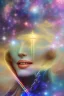 Placeholder: cosmic woman smile, admiral from the future, one fine whole face, crystalline skin, expressive blue eyes,rainbow, smiling lips, very nice smile, costume pleiadian, Beautiful tall woman pleiadian Galactic commander, ship, perfect datailed golden galactic suit, high rank, long blond hair, hand whit five perfect detailed finger, amazing big blue eyes, smilling mouth, high drfinition lips, cosmic happiness, bright colors, blue, pink, gold, jewels, realist, high commander