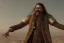 Placeholder: Laughing braided long haired bearded tall man wearing gold rings and rugged long merchant's coat, medieval fantasy