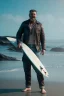 Placeholder: russel crowe with a surfboard, brett leonard, jeffrey wright, unreal 5, octane render, cinema4d, dynamic lighting, dramatic lighting, 4k, redshift render, highly detailed, hyper realistic