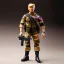 Placeholder: G.i. Joe toy camouflage khaki doll Donald Trump orange face with boots full body in package high resolution 2019, in a box with gun