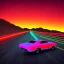 Placeholder: art deco, cyberpunk, neon muscle cars race, desert road, sunset, full colour, hd,