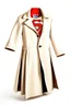 Placeholder: Men's Superman's Zara overcoat Winter elegant inspired by Superman's emblem design beige tones with dual color on a white background, product catalog photography, soft spot lighting, depth of field, 4k –ar 3:5 –q 2