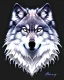 Placeholder: wolf made of cotton candy, snarling, drool dripping, horns