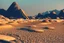 Placeholder: Modern city, people, mountains, sand, rocks