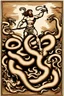 Placeholder: Hercules fighting the hydra in the style of alchemical art