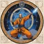 Placeholder: (in the style of Orion, by Masamune Shirow) a Shaolin monk casting a magic spell in the middle of a pentacle, magic is in the air