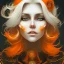 Placeholder: fantasy setting, woman, orange and white hair, wavy hair, freckles, ranger, more orange hair, more white hair,