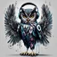 Placeholder: Illustrative sketch of a humanoid owl in music with headphones, full body, ultra quality, hyper detailed, graffiti, concept art, maximalism, 8k