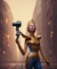 Placeholder: Statue of Queen of photography holding camera in hands. Cute blonde woman. Photographer in golden crown. Standing on the street. Big camera in her hand. hyperdetailed, photorealistic, trending on artstation, greg rutkowski, beksinski, kodachrome, volumetric lighting, gold and cyan