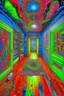 Placeholder: in a room with many doors and corridors and mirrors on a psycodelic acid trip heading out of the 5th dimension into space time where all material is warping seeing strange every day household items melting with the speed of light